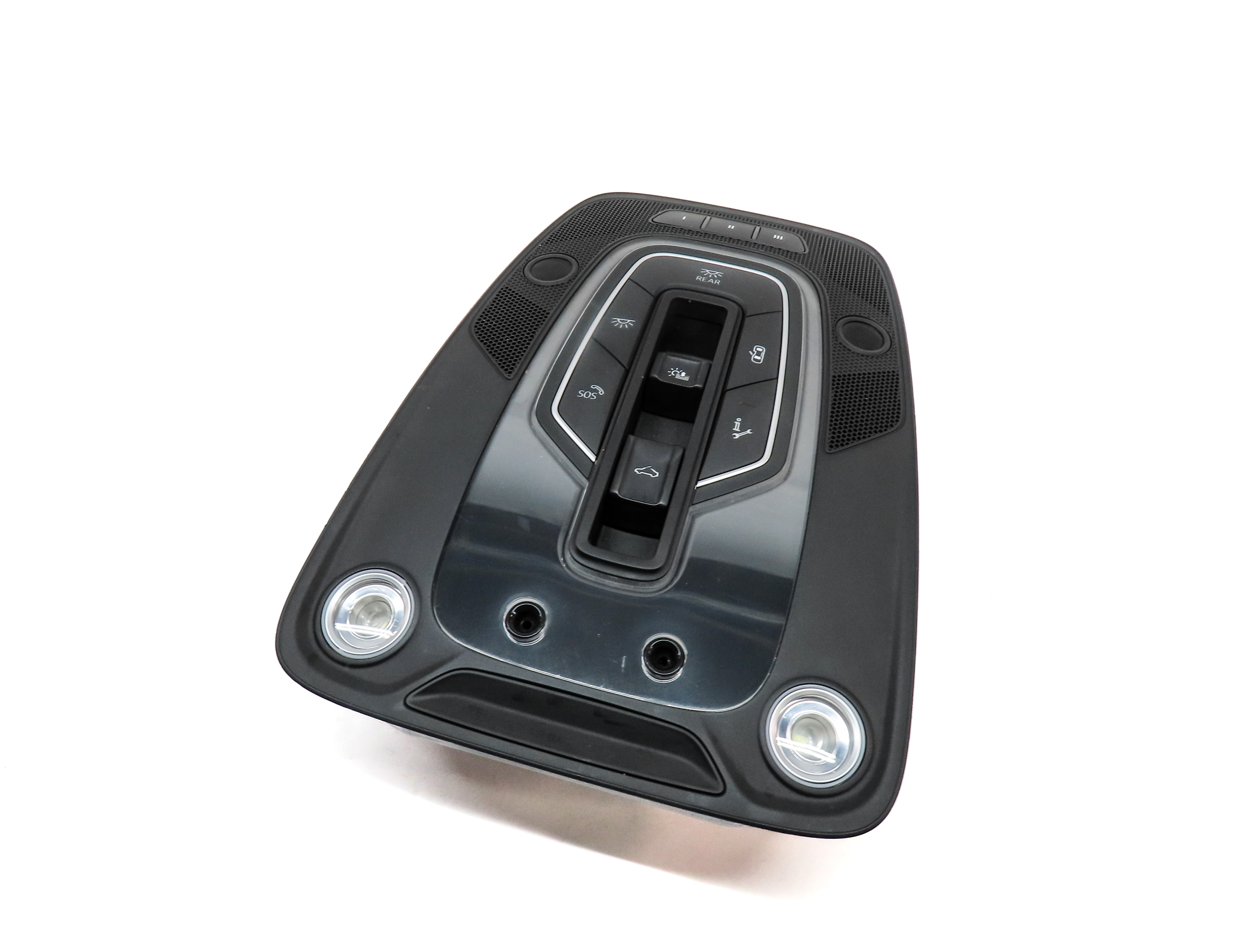 2017 AUDI Q7 (4M) FRONT OVERHEAD DOME LIGHT LAMP w/ SWITCHES (BLACK) — exact item pictured